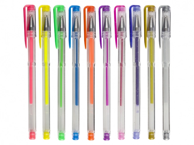 Set de 10 pixuri cu gel multicolore