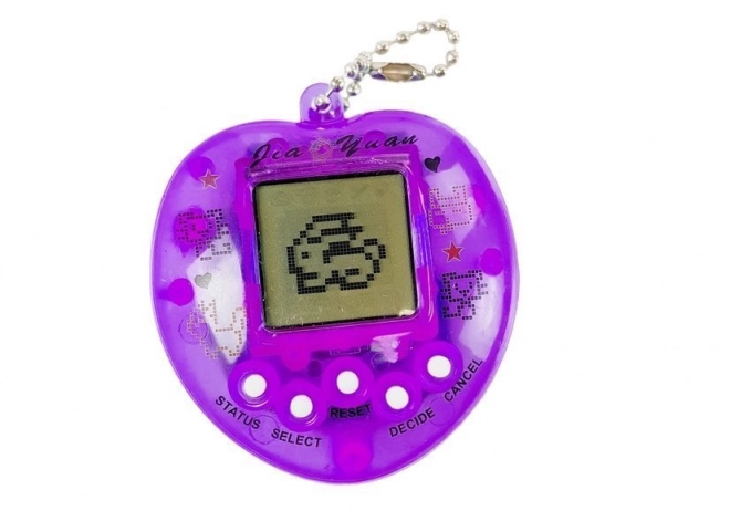 Tamagotchi electronica violet cu lanț scurt