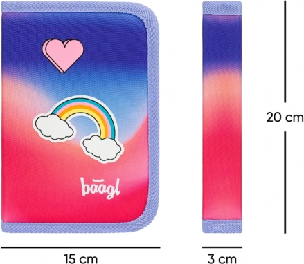 Set școlar Airy Duha roșu: Rucsac, penar, săculeț, dosare, cutie
