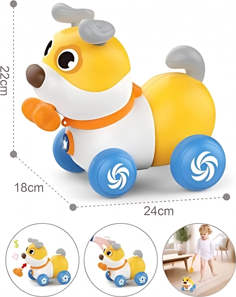 Căţeluş interactiv WOOPIE 2în1 buton lătrător 360° pentru copii 6m+