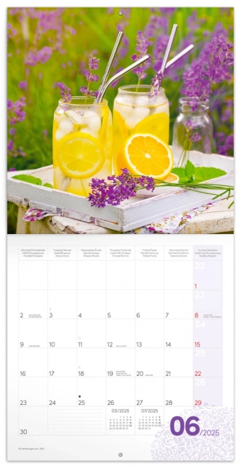 calendar notique anul 2025 cu temă provence, parfum de lavandă