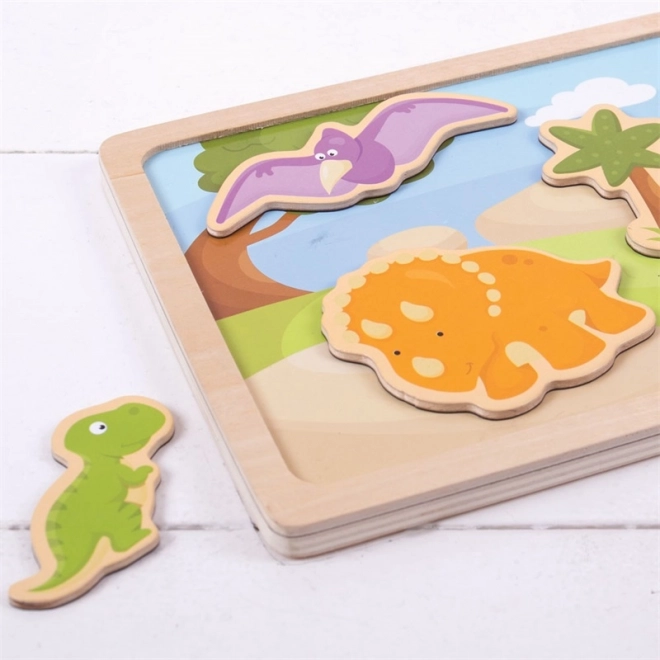 Puzzle magnetic dinozauri de la Bigjigs Toys