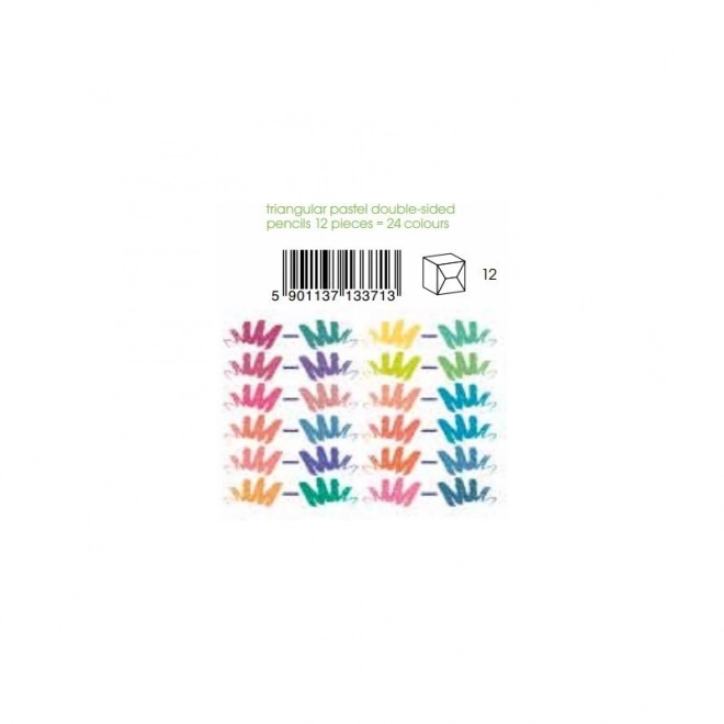 Pastel colorate triunghiulare duble - 24 culori