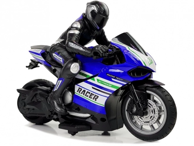 Motocicleta sport telecomandată albastră