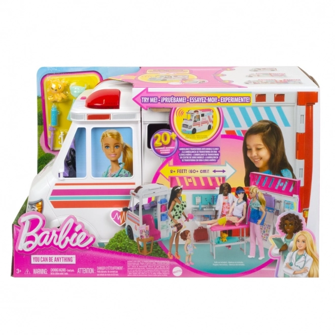 Set de joacă Barbie Ambulanță și Clinică 2 în 1