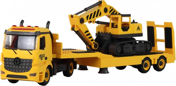 Autospecială de tractare cu excavator pregătită de lucru