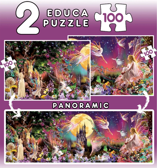 Puzzle Panorama Educa Zâne Fermecate 2x100 Piese