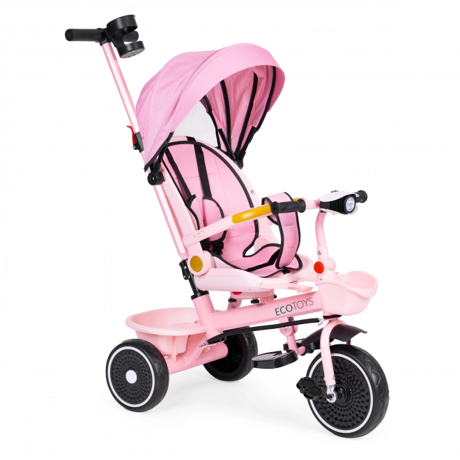 Tricicletă 2-in-1 cu scaun rotativ și copertină pliabilă ECOTOYS