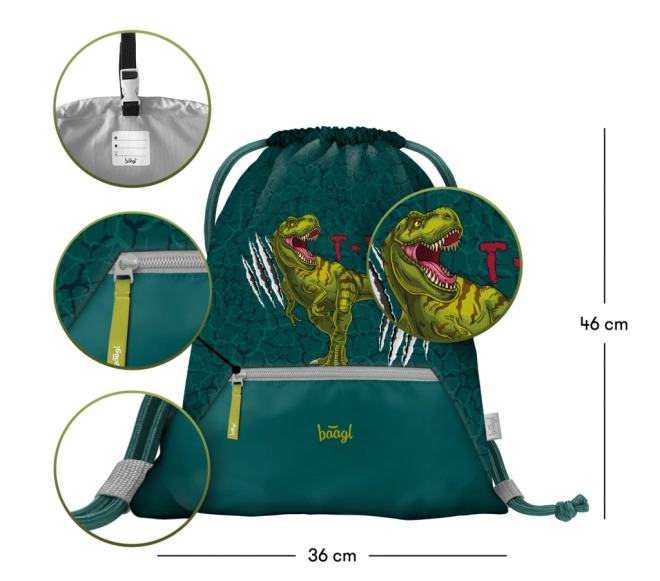 Set 5 produse Airy T-Rex: rucsac, penar, sac, portofel, cutie prânz