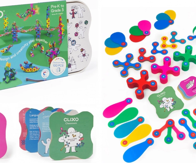 Clixo set colorat cu magneți pentru copii