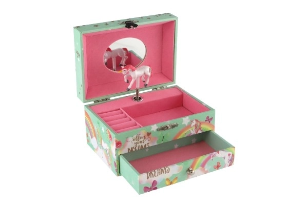 Cutie muzicală pentru bijuterii cu model unicorn
