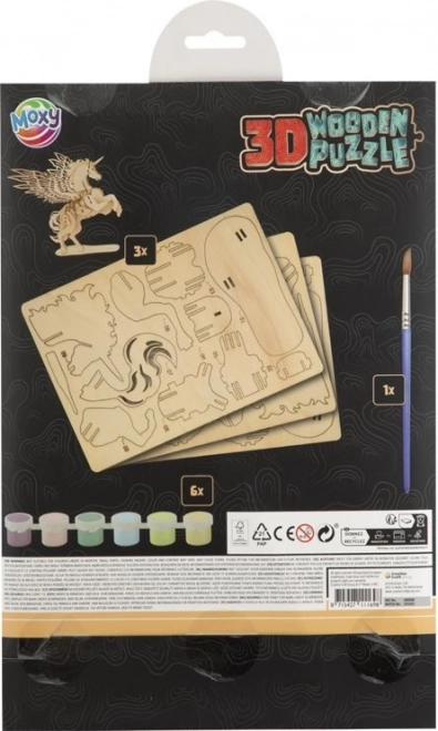 Puzzle 3D de colorat Unicorn MOXY