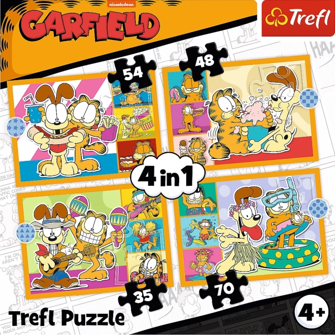 Puzzle TREFL Garfield iubește lasagna 4în1
