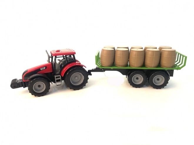 Tractor cu remorcă de fân cu sistem de inerție