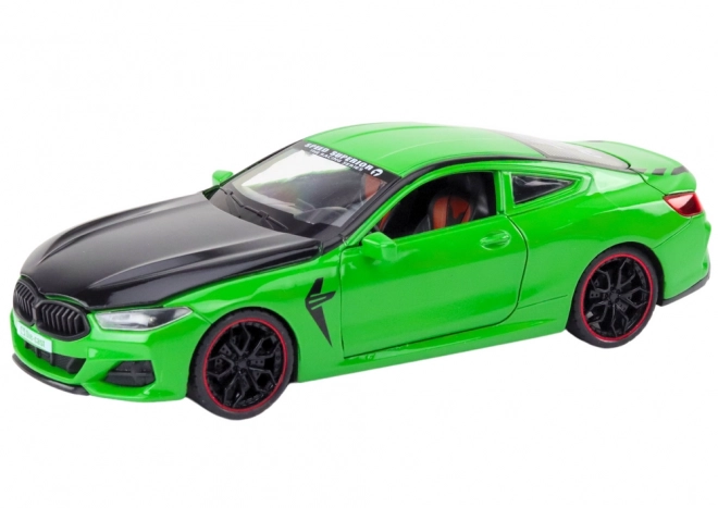 Mașină Sport Metalică cu Fricțiune și Elemente Mobile 1:24 Verde