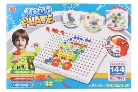 Set de construcție cu șuruburi și bormașină mică