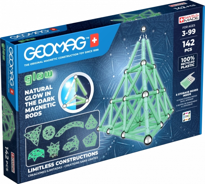 Set de construcție Geomag Glow 142 piese