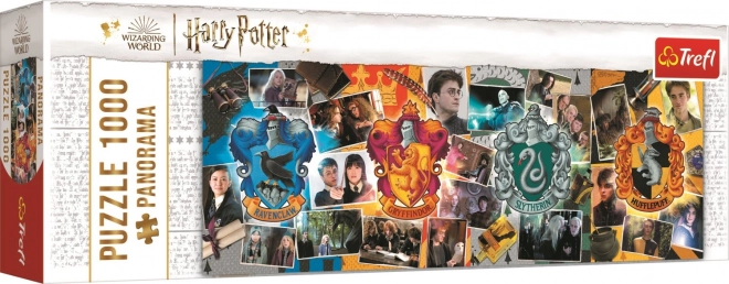 Puzzle panoramic Harry Potter patru colegii Hogwarts 1000 piese