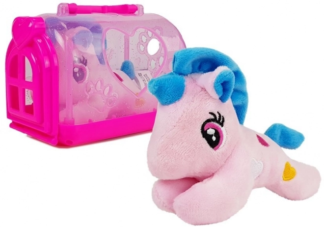 Unicorni mic cu transportor jucărie de pluș