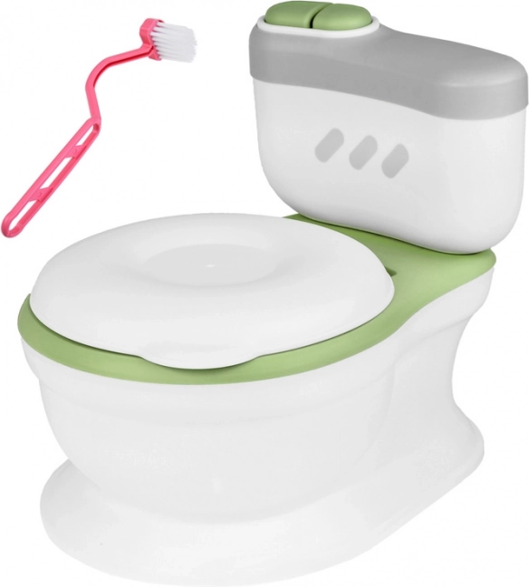 Oliță interactivă – toaletă pentru copii cu dozator de șervețele și sunet de clătire – Verde