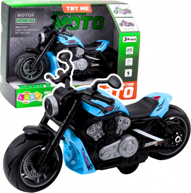 Motocicletă pentru copii cu efecte de lumină și sunet Albastră