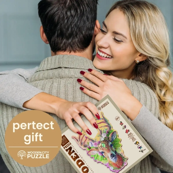 Puzzle din lemn cu model Cerb, 250 piese