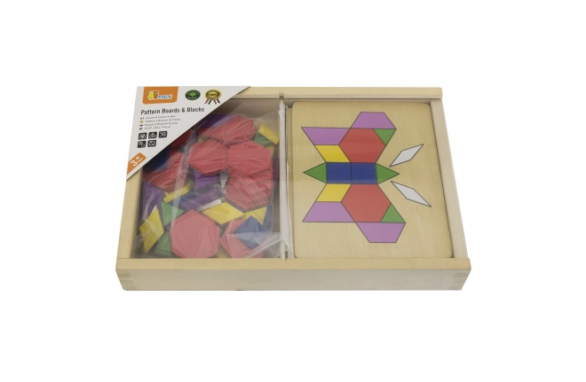 Mozaică geometrică din lemn Montessori Viga