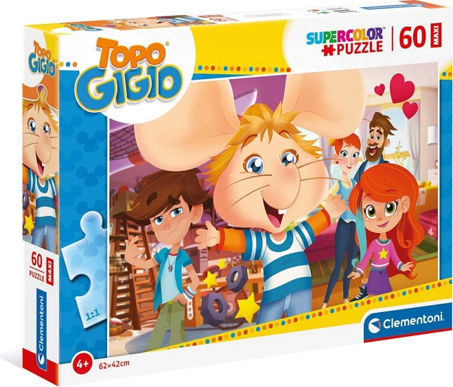 Puzzle Maxi 60 piese cu Șoricelul Gigio de la Clementoni