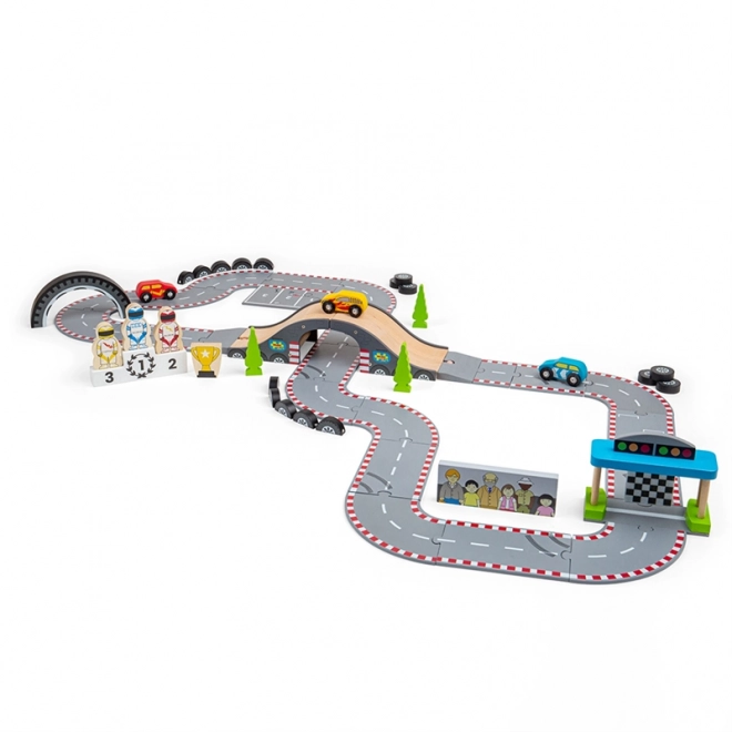 Circuit din lemn pentru ziua cursei Bigjigs Rail