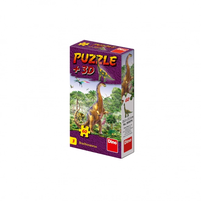 Puzzle cu figurină dinozaur: Tyrannosaurus Rex - 60 piese