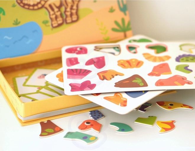 Puzzle magnetic cu dinozauri de la Tooky Toy