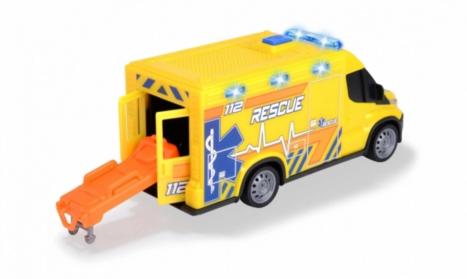 Ambulanță de jucărie Iveco cu lumini și sunete de la Dickie Toys