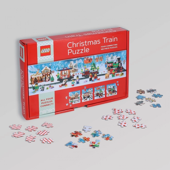 Puzzle LEGO Crăciun Tren 4x100 Piese