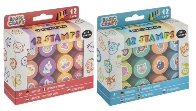 Ștampile vesele auto-colorante 12 buc