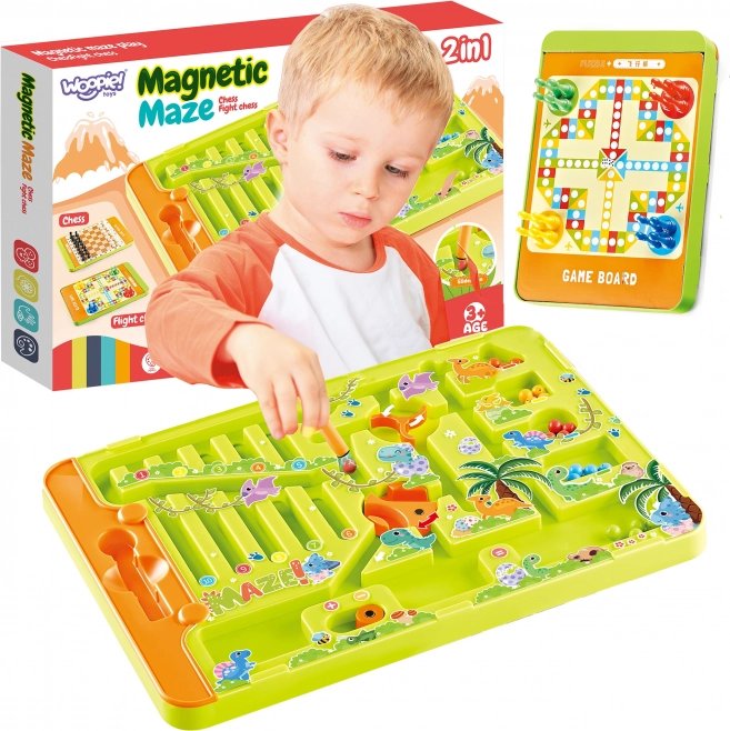 WOOPIE Labirint Magnetic 2în1 Joc Nu te supăra, frate