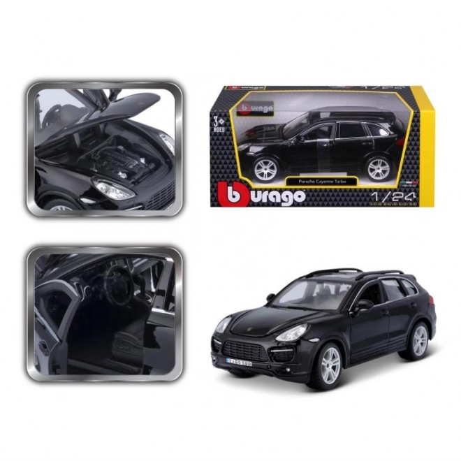 Model metalic Porsche Cayenne Turbo negru la scară 1/24