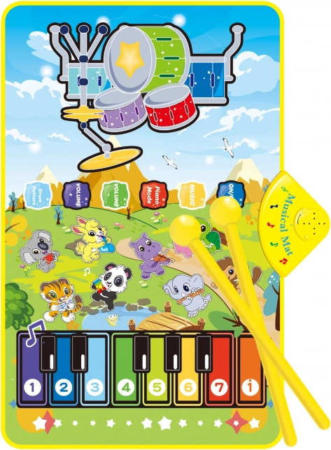 Woopie Podloga Muzicală pentru Animale Pian și Tobe Interactiv 2în1