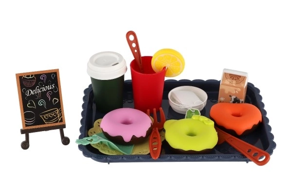 Set de bucătărie cu vase și alimente din plastic
