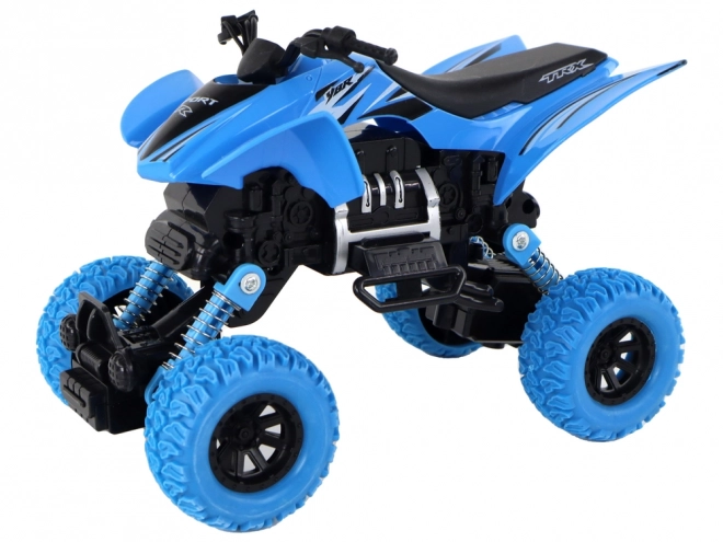 Quad teren off-road albastru cu roți de cauciuc