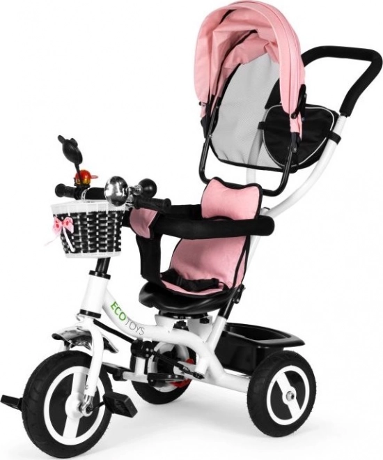 Tricicletă cu copertină rotativă și roți cauciucate ECOTOYS
