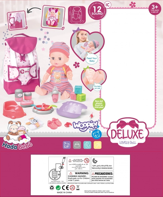 Set Baby Păpușă Cu Accesorii 19 Elemente