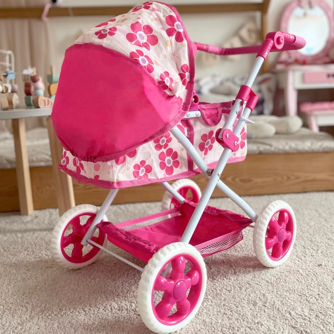 Cărucior pentru păpuși reglabil Woopie Royal cu model floral