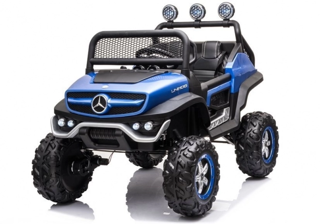 Mașină cu acumulator Mercedes Unimog S roșie – Albastru