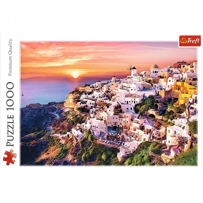 Puzzle 1000 bucăți apus de soare Santorini