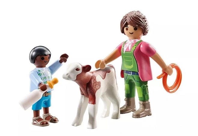 Set DuoPack Ferma cu văcuță și copil Playmobil