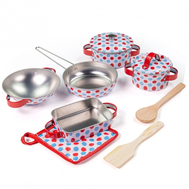 Set vesel de bucătărie cu buline de la Bigjigs Toys