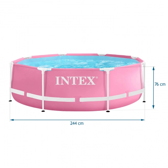 Piscina rotundă pentru copii 244x76 cm roz INTEX