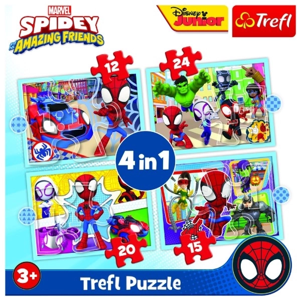 Puzzle Spidey și prietenii săi uimitori 4 în 1