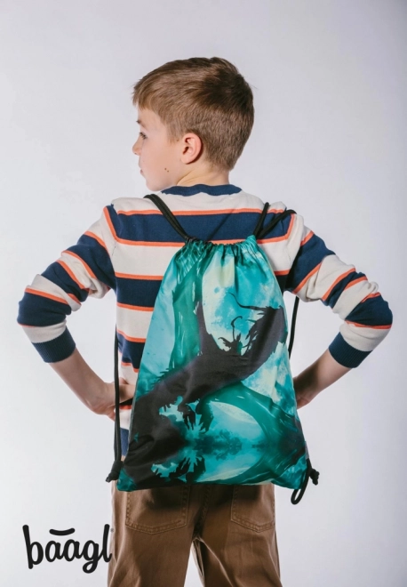 Set școlar Drak Baagl: Ghiozdan, Penar, Săculeț, Dosar și Cutie pentru gustare