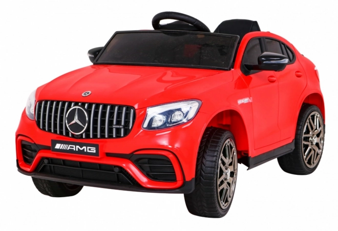 Mercedes Benz GLC63S pentru copii roșu + telecomandă + tracțiune 4x4 + MP3 LED + EVA + pornire lentă